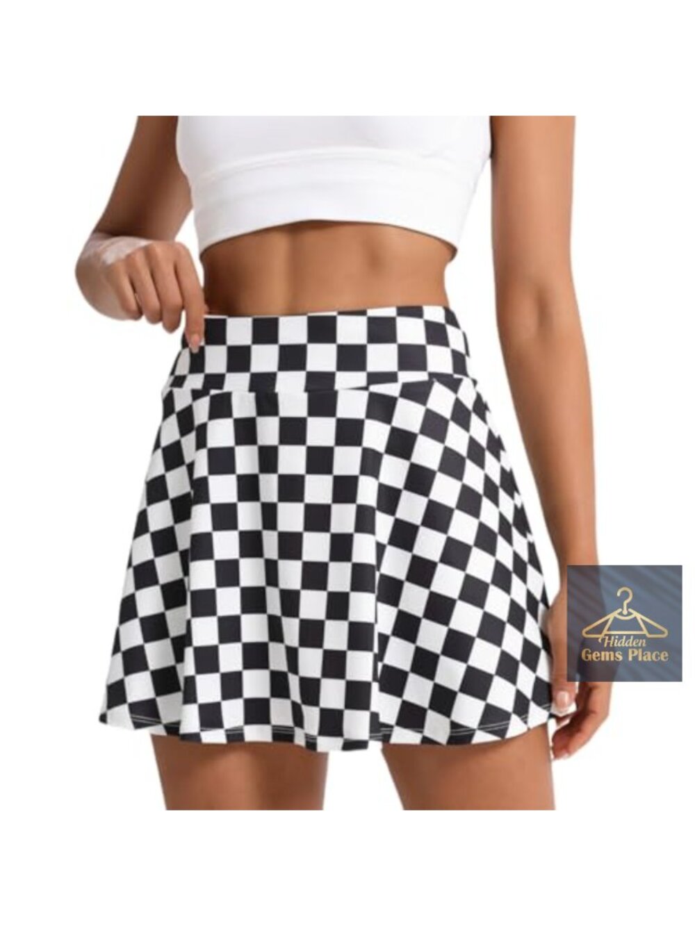 Pleated Athletic Tennis Skort with Built-in Shorts Pocket High Waisted Golf